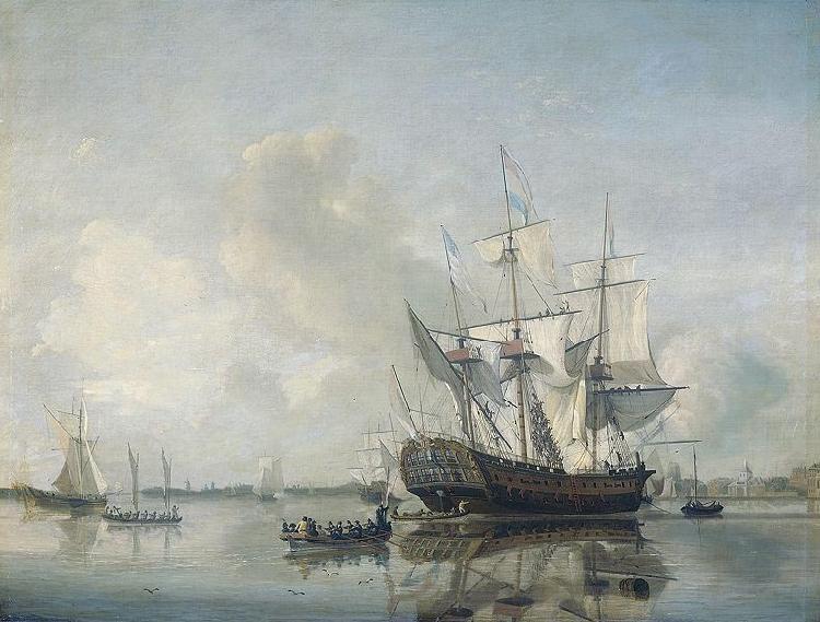  Frigate 'Rotterdam' on the Meuse before Rotterdam